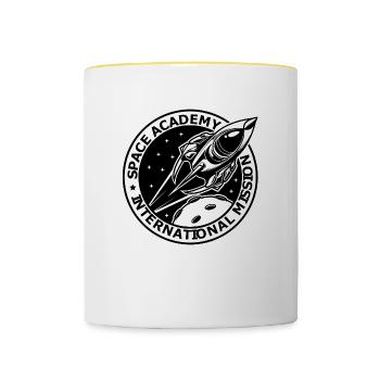 Space Academy International Vintage - Mug contrasté - blanc/jaune - Devant