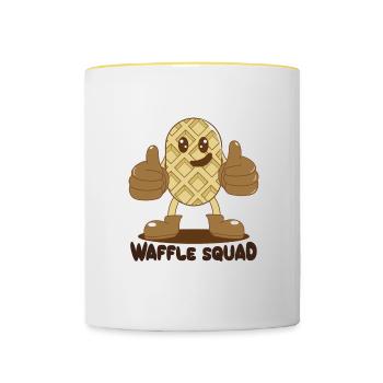 Waffle Squad Ironic Waffle Food Lover Pancakes - Contrasting Mug - white/yellow - Front