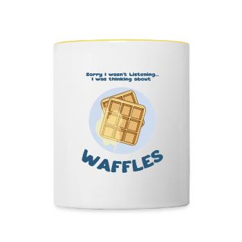 Ich denke an Waffeln Hobby Chef Sirup - Tasse zweifarbig - Weiß/Gelb - Vorne