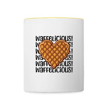 Waffle-Licious Gourmet Hobby Chef - Contrasting Mug - white/yellow - Front
