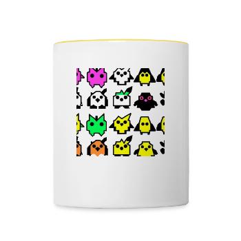 Angry Invaders - Contrasting Mug - white/yellow - Front
