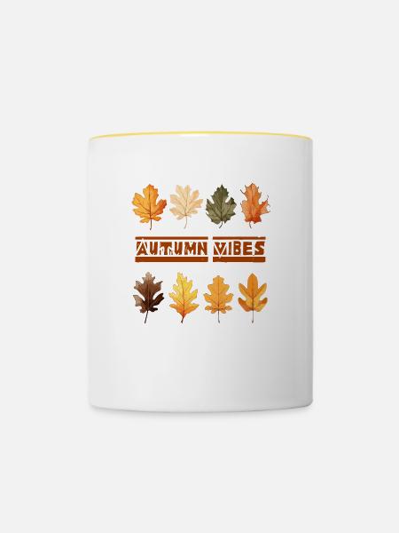 Autumn Vibes - Tasse zweifarbig - Weiß/Gelb