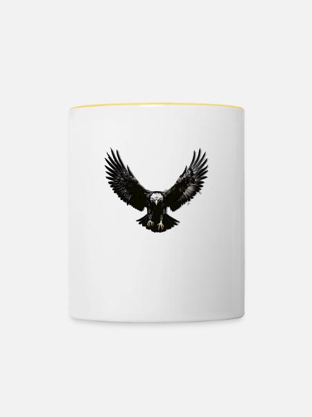 Adler der Erhabenheit - Tasse zweifarbig - Weiß/Gelb