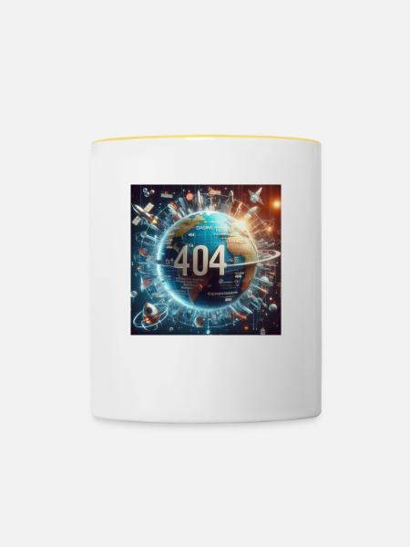 404 Welt 1 - Tasse zweifarbig - Weiß/Gelb