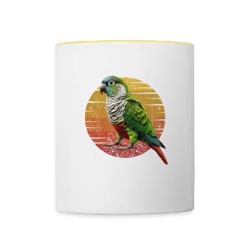 Green Cheeked Conure Funny Conure Parrot - Contrasting Mug - white/yellow - Front