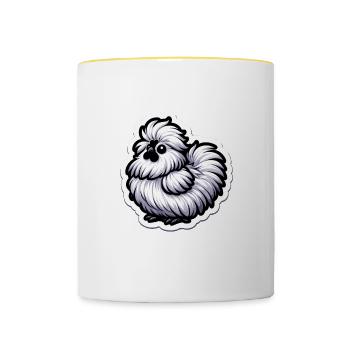 Silkie Chicken Fluffy Chicken Silkies - Contrasting Mug - white/yellow - Front