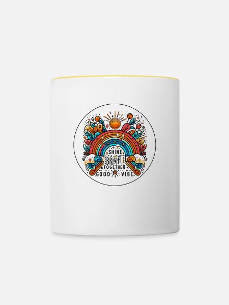 Gemeinsam hell leuchten - Tasse zweifarbig - Weiß/Gelb