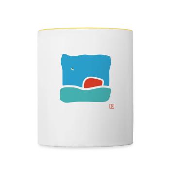 moucheron - Mug contrasté - blanc/jaune - Devant
