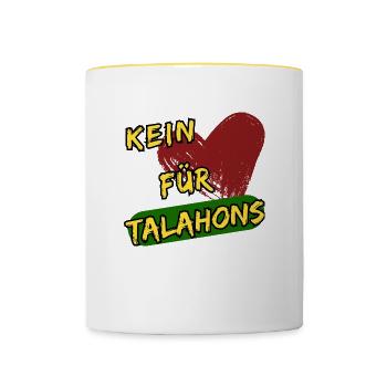 Kein Herz für Talahons - Tasse zweifarbig - Weiß/Gelb - Vorne