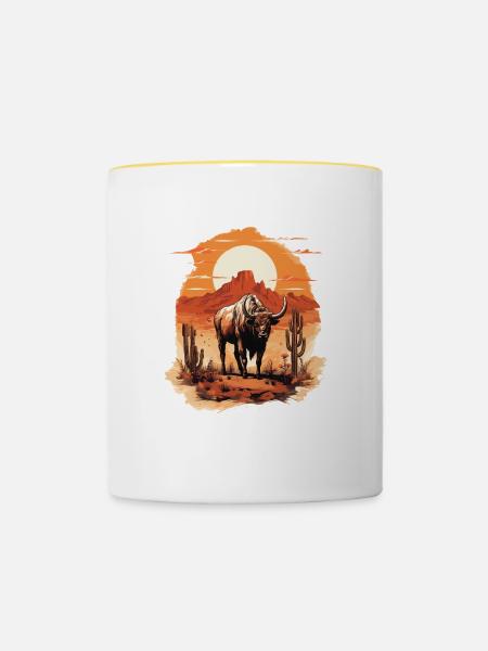 Bison - Tasse zweifarbig - Weiß/Gelb