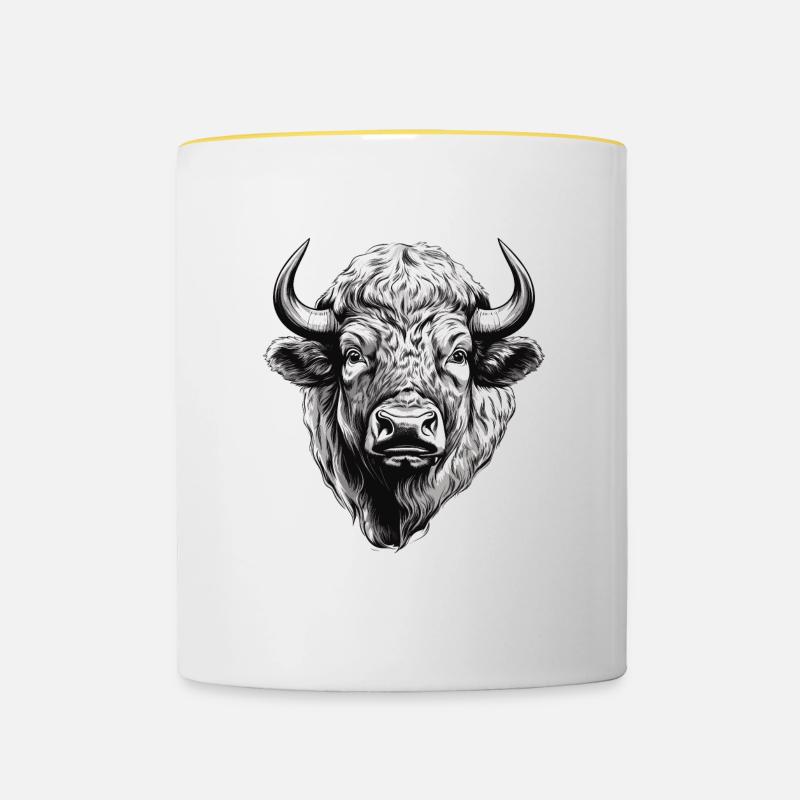 Bison - Tasse zweifarbig - Weiß/Gelb