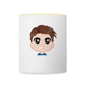 LOGO - Mug contrasté - blanc/jaune - Devant