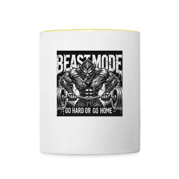 Mode logo - Mug contrasté - blanc/jaune - Devant