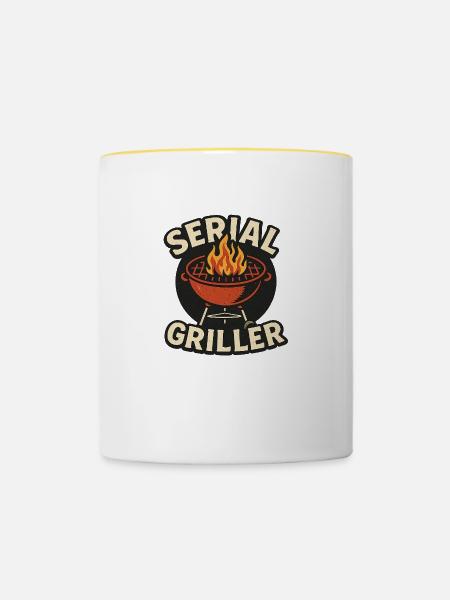 Serieller Griller - Tasse zweifarbig - Weiß/Gelb