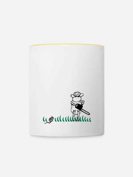Jason - Tasse zweifarbig - Weiß/Gelb