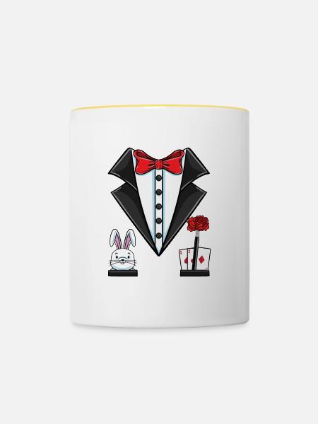 Magier-Kostüm Halloween - Tasse zweifarbig - Weiß/Gelb