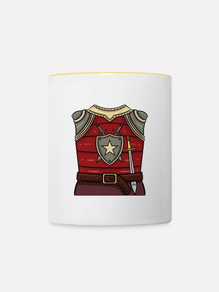 Ritter Kostüm Halloween - Tasse zweifarbig - Weiß/Gelb