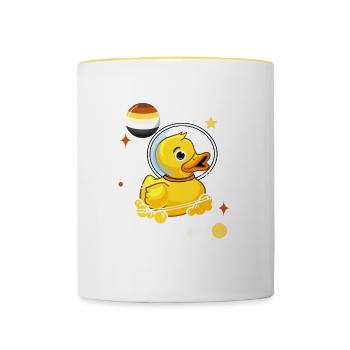 Enten Astronaut Gay Bear Pride - Tasse zweifarbig - Weiß/Gelb - Vorne