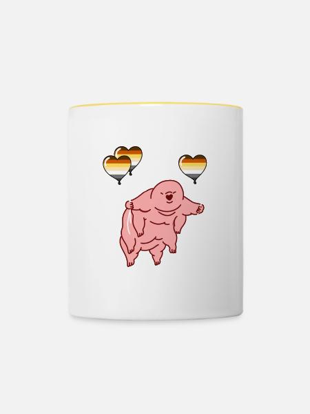 Bärtierchen Ballon Gay Bear Pride - Tasse zweifarbig - Weiß/Gelb