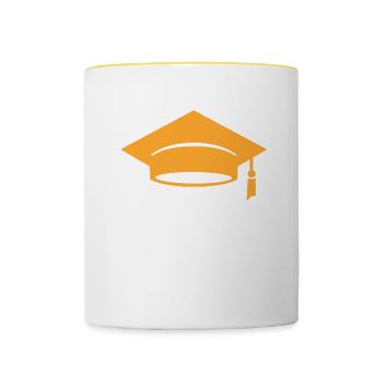 BWL Student Abschluss Bachelor Geschenk - Tasse zweifarbig - Weiß/Gelb - Vorne