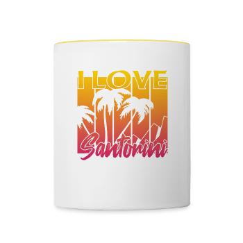 I love Santorini - Contrasting Mug - white/yellow - Front