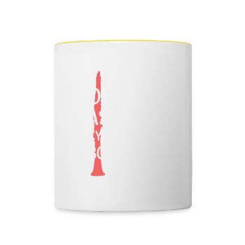 Oboe Orchester Musiker Instrument Geschenk - Tasse zweifarbig - Weiß/Gelb - Vorne