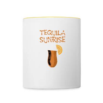 Tequila Sunrise Cocktail Team Tequila - Tasse zweifarbig - Weiß/Gelb - Vorne