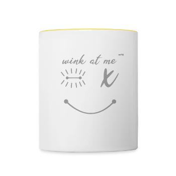 Wink #1 - Contrasting Mug - white/yellow - Front