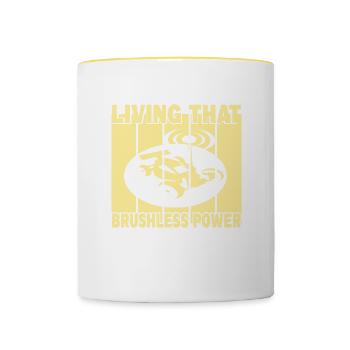 Living That Brushless Power - Tasse zweifarbig - Weiß/Gelb - Vorne