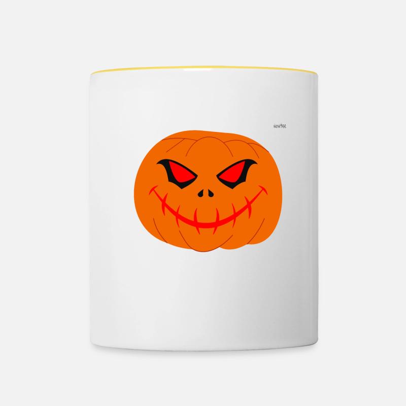 Pumpkin no1 - Contrasting Mug - white/yellow