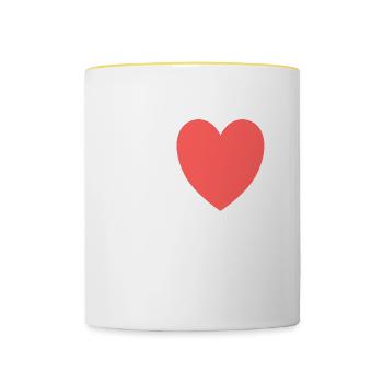 I love Trampolining - Tasse zweifarbig - Weiß/Gelb - Vorne