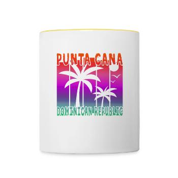 Punta Cana Dominican Republic - Tasse zweifarbig - Weiß/Gelb - Vorne