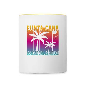 Punta Cana Dominican Republic - Tasse zweifarbig - Weiß/Gelb - Vorne