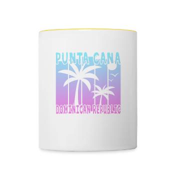 Punta Cana Dominican Republic - Tasse zweifarbig - Weiß/Gelb - Vorne