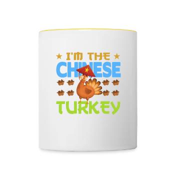 I'm the Chinese Turkey - Tasse zweifarbig - Weiß/Gelb - Vorne