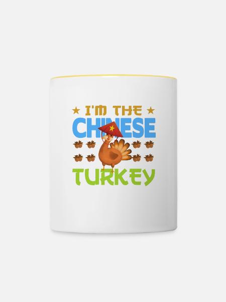 I'm the Chinese Turkey - Tasse zweifarbig - Weiß/Gelb
