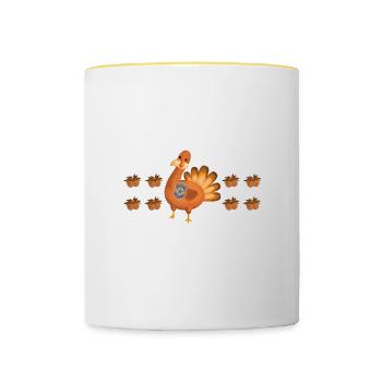Je suis la police turque - Mug contrasté - blanc/jaune - Devant