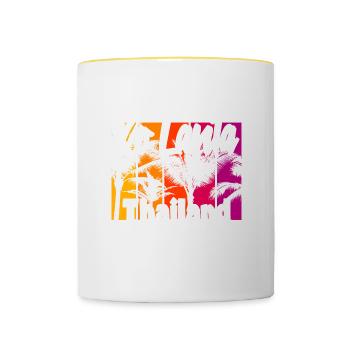 Ko Lanta Thailand - Tasse zweifarbig - Weiß/Gelb - Vorne