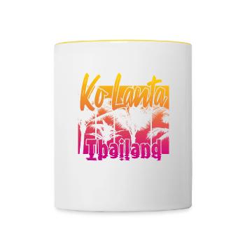 Ko Lanta Thailand - Tasse zweifarbig - Weiß/Gelb - Vorne