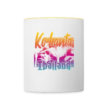 Ko Lanta Thailand - Tasse zweifarbig - Weiß/Gelb - Vorne