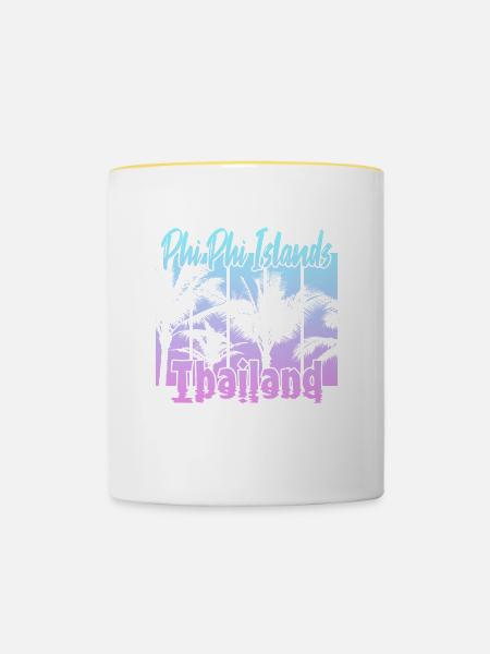 Phi Phi Islands Thailand - Tasse zweifarbig - Weiß/Gelb