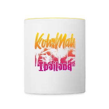 Koh Mak Thaïlande - Mug contrasté - blanc/jaune - Devant