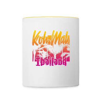 Koh Mak Thaïlande - Mug contrasté - blanc/jaune - Devant
