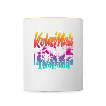 Koh Mak Thaïlande - Mug contrasté - blanc/jaune - Devant