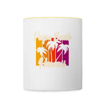 Poipu Beach Hawaii - Contrasting Mug - white/yellow - Front