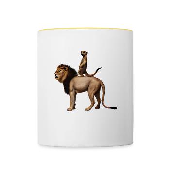 Suricate royal - Mug contrasté - blanc/jaune - Devant