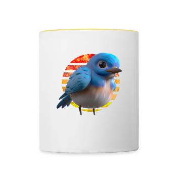 Conception d’oiseaux de la Paruline hutte - Mug contrasté - blanc/jaune - Devant