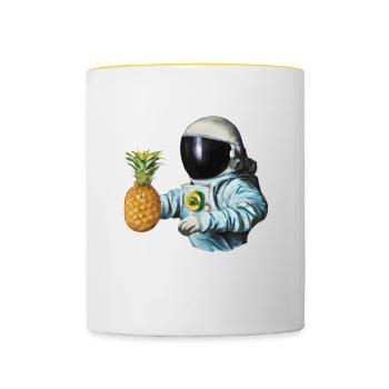 Pineapple Astronaut - Contrasting Mug - white/yellow - Front