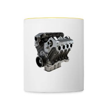 Graphiques du moteur - Mug contrasté - blanc/jaune - Devant