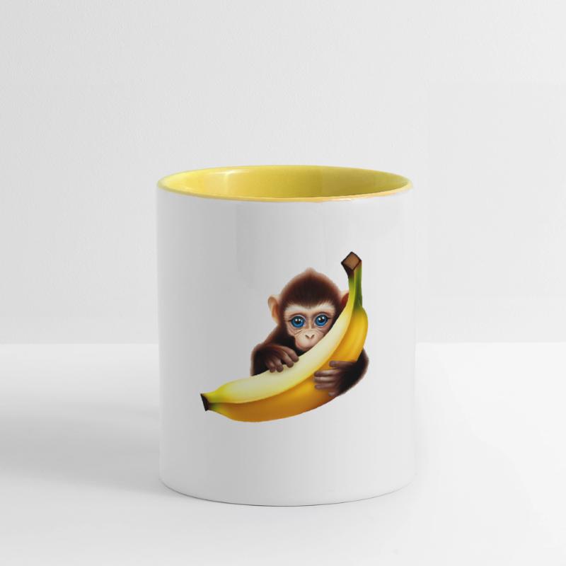 Banane à cache-cache de singe Mug contrasté